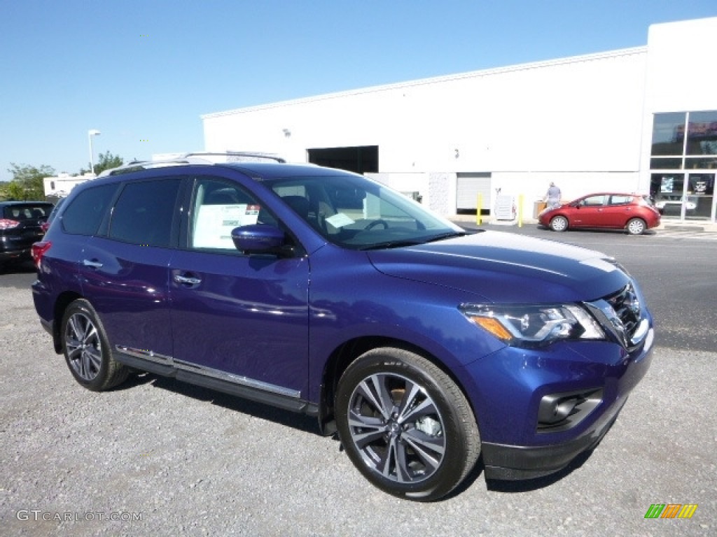 Caspian Blue 2017 Nissan Pathfinder Platinum 4x4 Exterior Photo #116029929