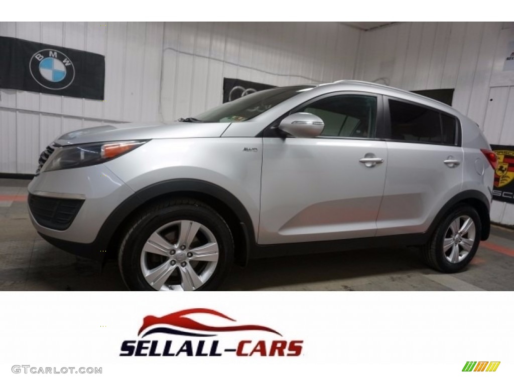 2012 Sportage LX AWD - Bright Silver / Black photo #1