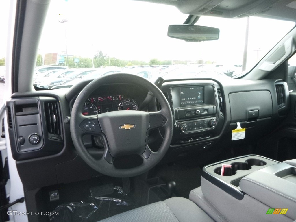 Dark Ash/Jet Black Interior 2017 Chevrolet Silverado 1500 Custom Double Cab 4x4 Photo #116033505