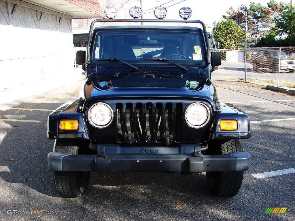 2001 Wrangler Sahara 4x4 - Black / Camel/Dark Green photo #3