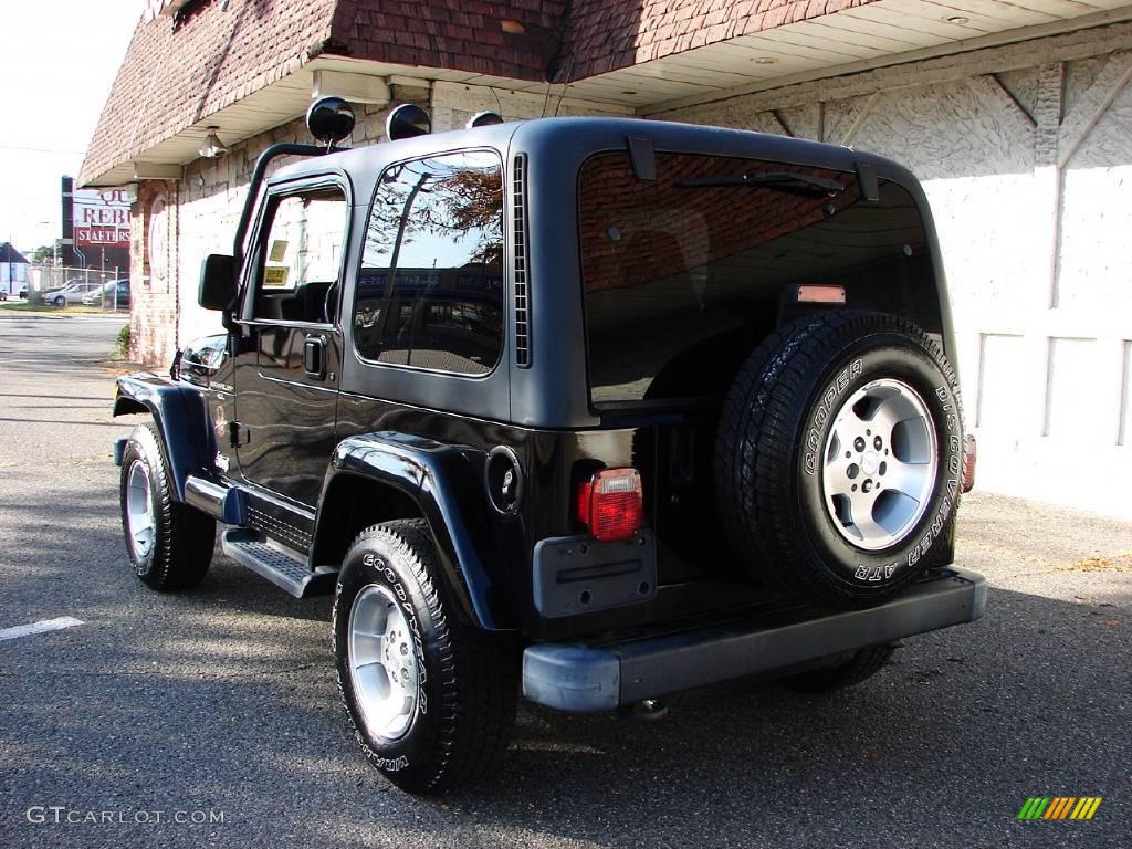 2001 Wrangler Sahara 4x4 - Black / Camel/Dark Green photo #12