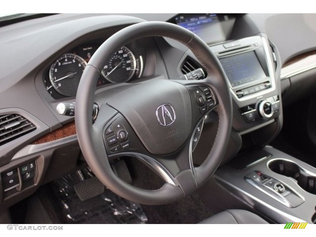 2017 Acura MDX Standard MDX Model Ebony Steering Wheel Photo #116044701
