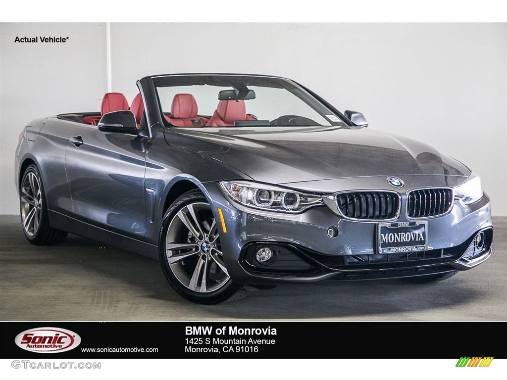 2017 4 Series 430i Convertible - Mineral Grey Metallic / Coral Red photo #1