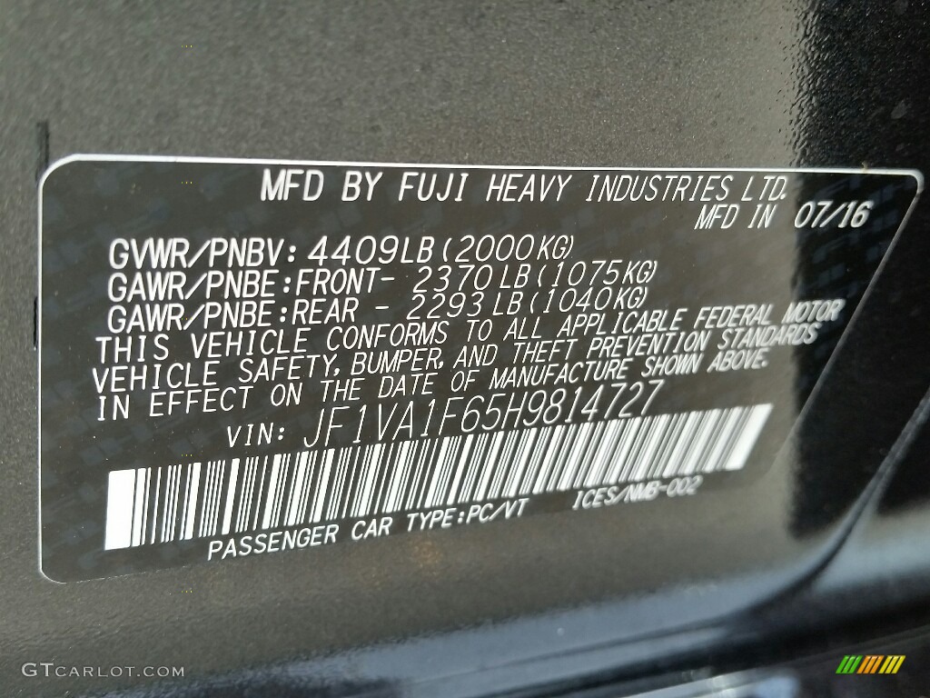 2017 WRX Premium - Dark Gray Metallic / Carbon Black photo #10