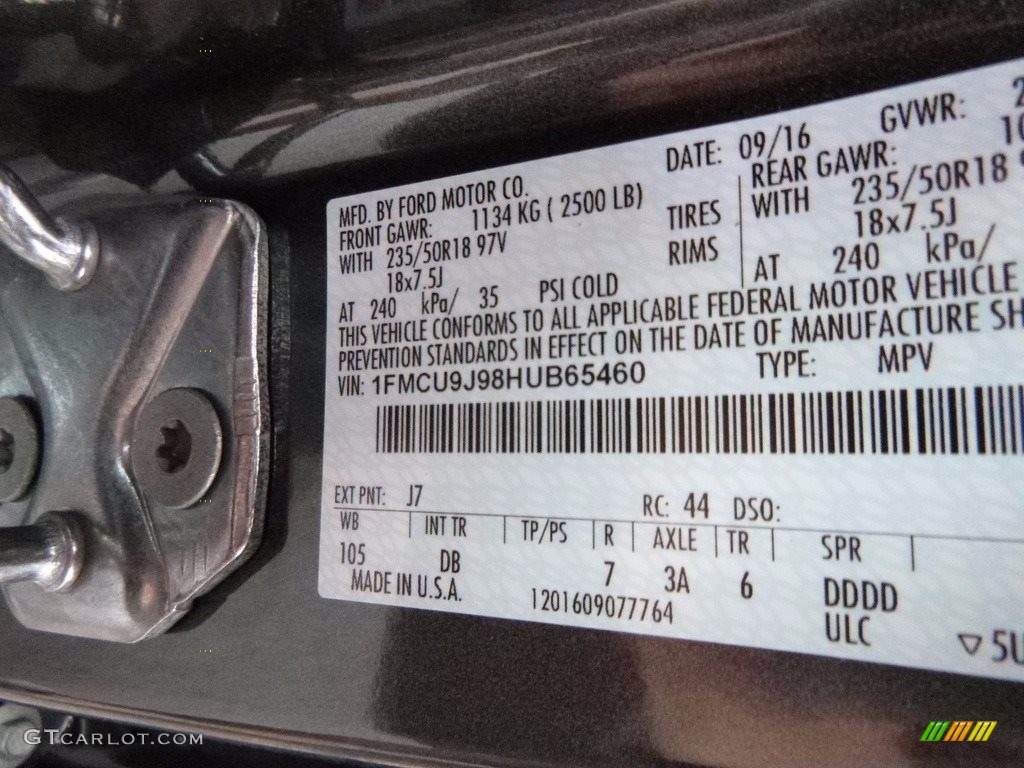 2017 Escape Color Code J7 for Magnetic Photo #116051590