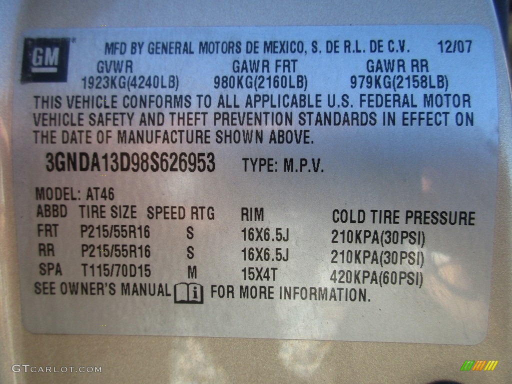 2008 HHR LS - Sandstone Metallic / Ebony Black photo #26