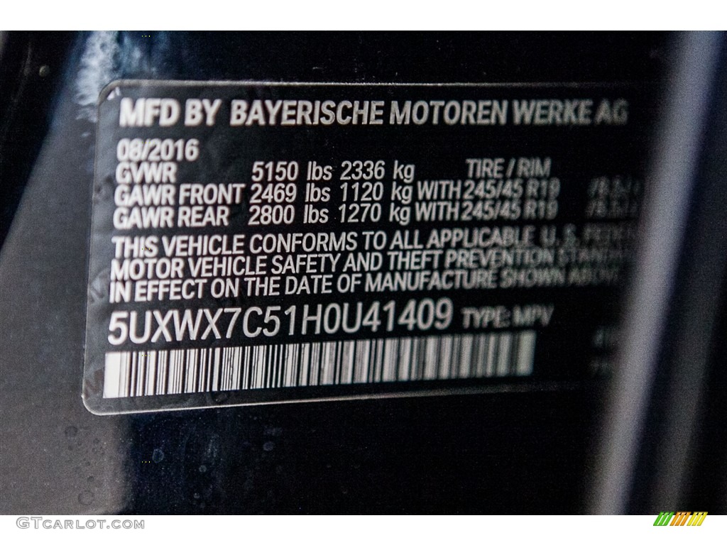 2017 X3 xDrive35i - Carbon Black Metallic / Black photo #9