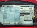 2017 Acura NSX Standard NSX Model Window Sticker