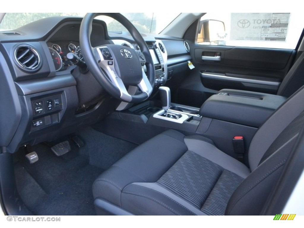 Black Interior 2017 Toyota Tundra SR5 Double Cab 4x4 Photo #116064640