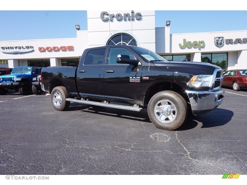 2017 2500 Tradesman Crew Cab 4x4 - Brilliant Black Crystal Pearl / Black/Diesel Gray photo #1