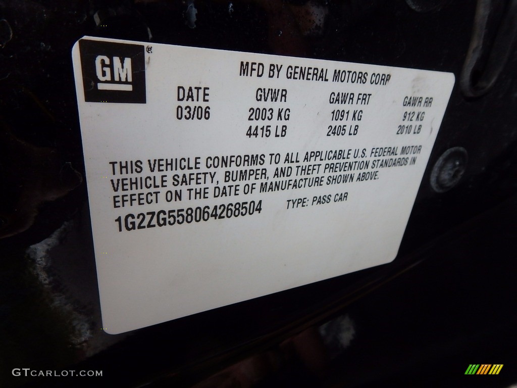 2006 G6 V6 Sedan - Black / Ebony photo #14