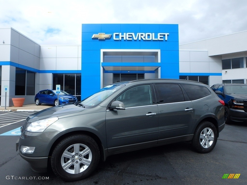 2011 Traverse LT AWD - Steel Green Metallic / Ebony/Ebony photo #1