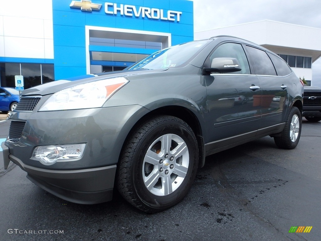 2011 Traverse LT AWD - Steel Green Metallic / Ebony/Ebony photo #2