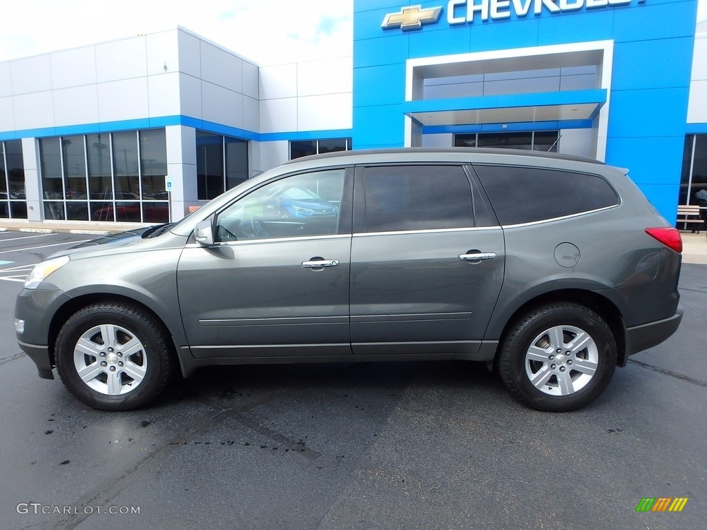 2011 Traverse LT AWD - Steel Green Metallic / Ebony/Ebony photo #3