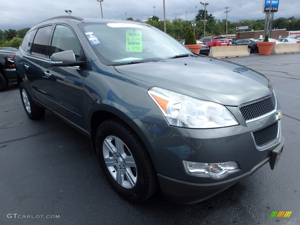 2011 Traverse LT AWD - Steel Green Metallic / Ebony/Ebony photo #11
