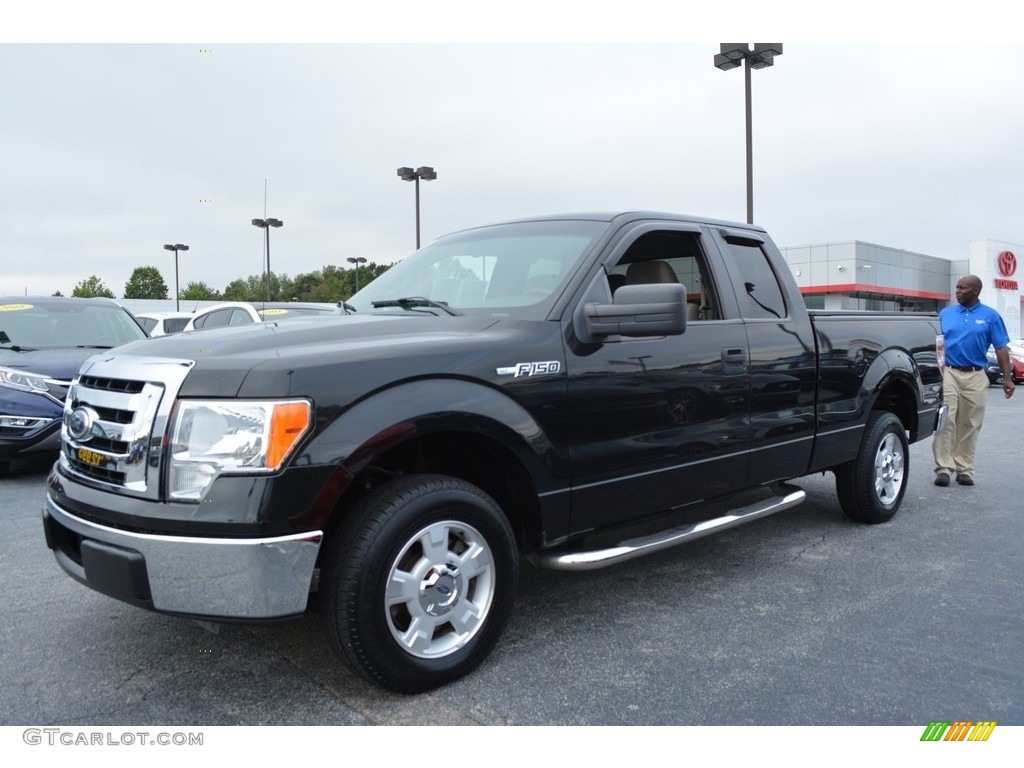 2010 F150 XLT SuperCab - Tuxedo Black / Tan photo #7