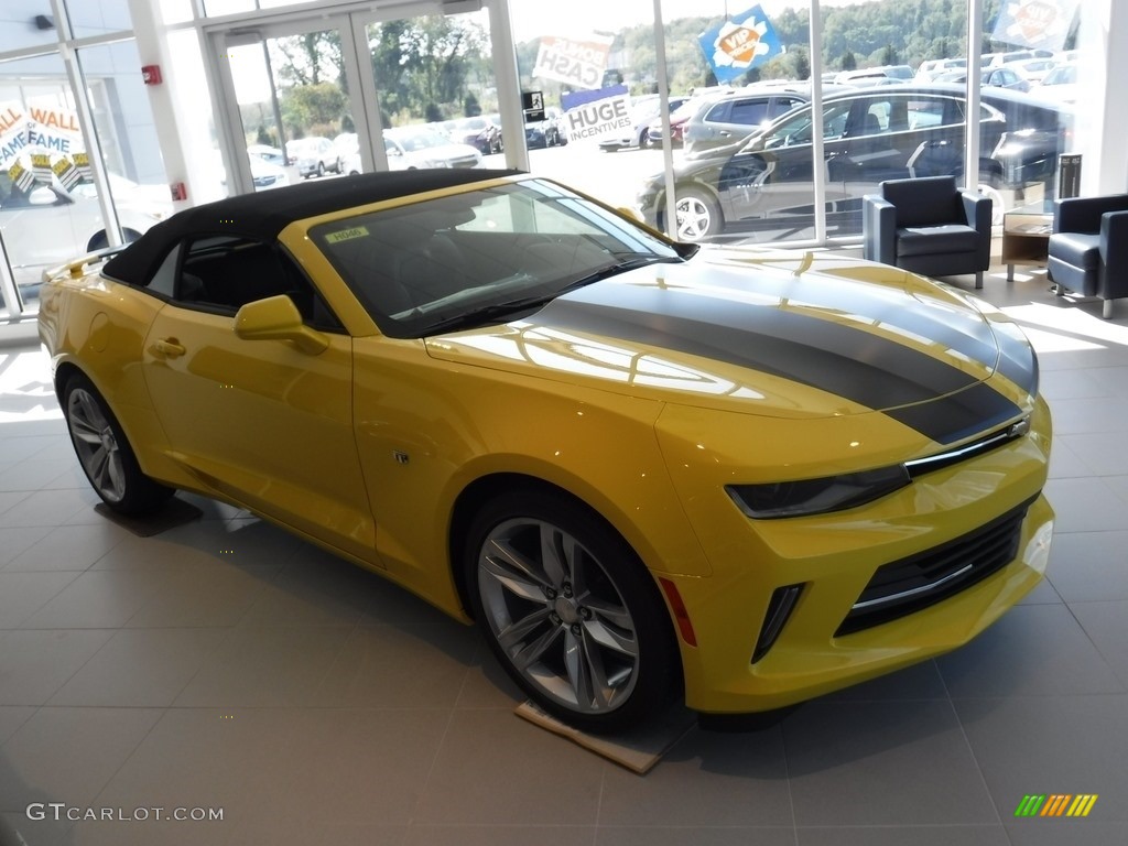 Bright Yellow 2017 Chevrolet Camaro LT Convertible Exterior Photo #116072656