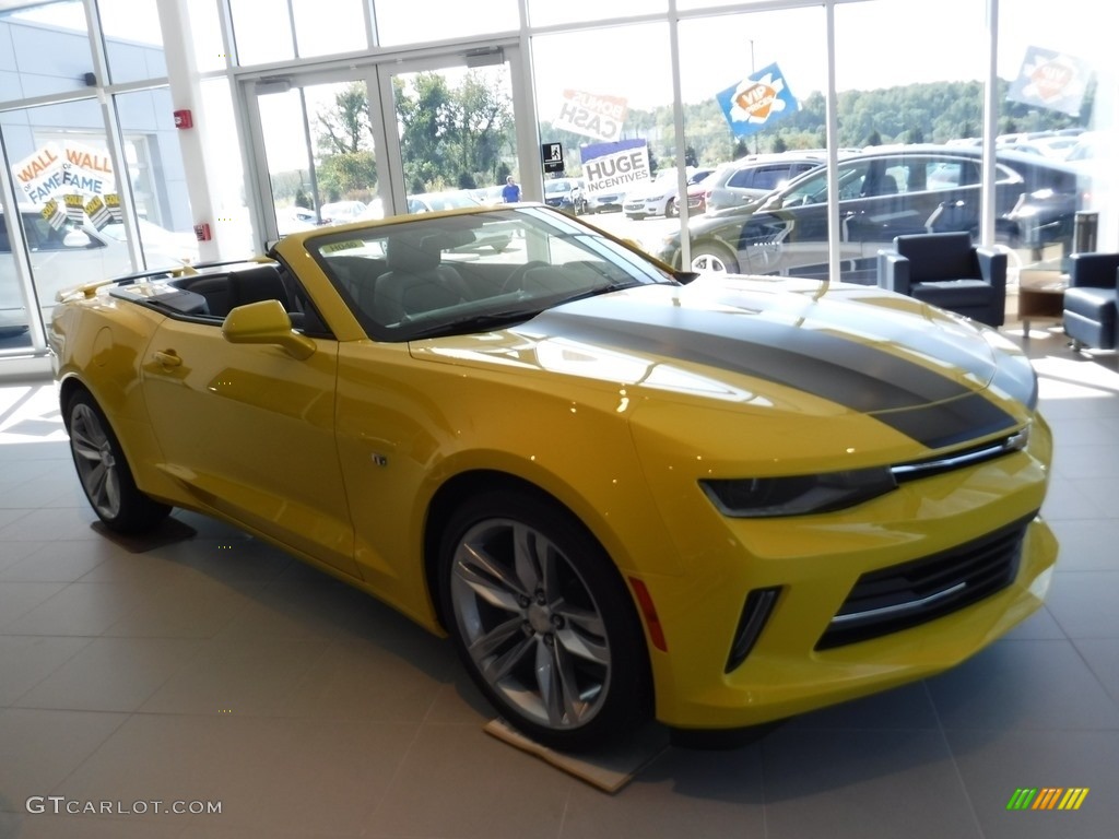 Bright Yellow 2017 Chevrolet Camaro LT Convertible Exterior Photo #116072668