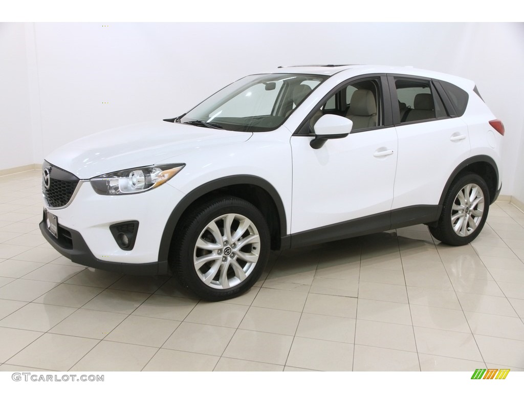 2014 CX-5 Grand Touring AWD - Crystal White Pearl Mica / Sand photo #3