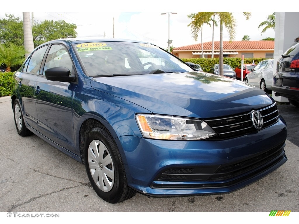 2016 Jetta S - Silk Blue Metallic / Titan Black photo #2