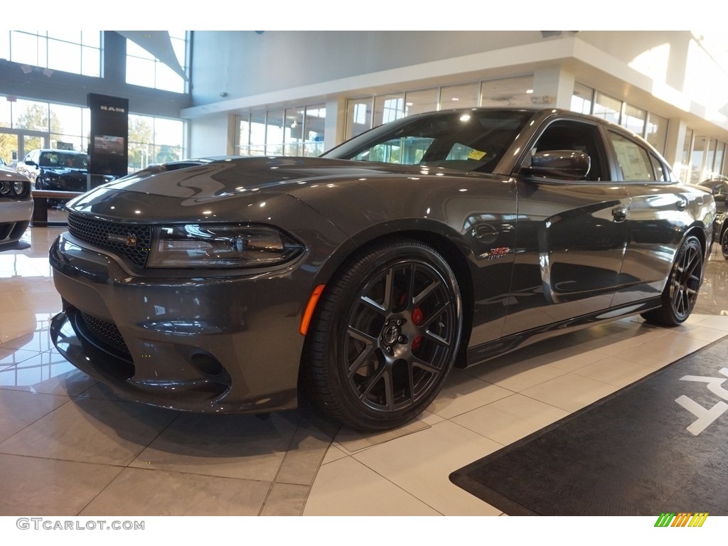 2016 Charger R/T Scat Pack - Granite Crystal Metallic / Black/Ruby Red photo #1