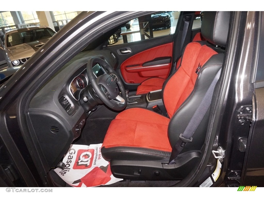2016 Charger R/T Scat Pack - Granite Crystal Metallic / Black/Ruby Red photo #7