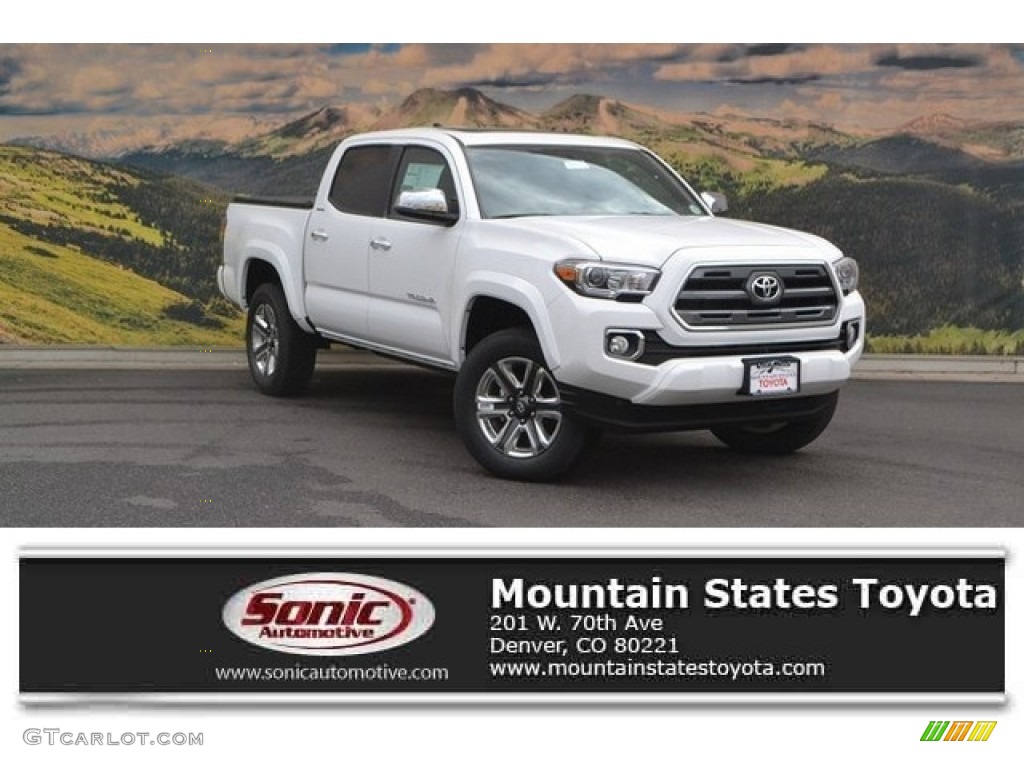 2017 Tacoma Limited Double Cab 4x4 - Super White / Limited Hickory photo #1