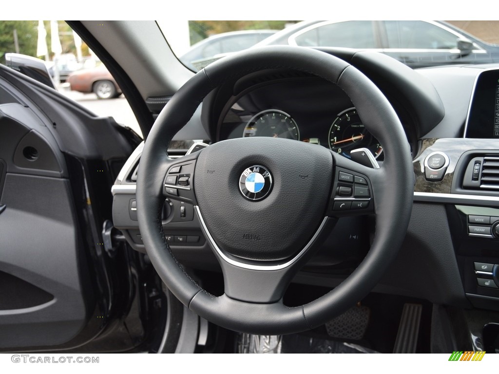 2016 BMW 6 Series 650i xDrive Gran Coupe Black Steering Wheel Photo #116089652