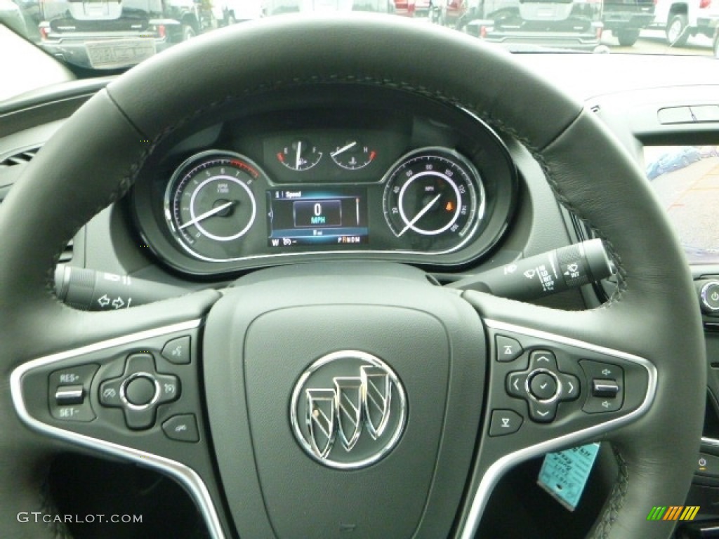 2017 Buick Regal Sport Touring Ebony Steering Wheel Photo #116090120