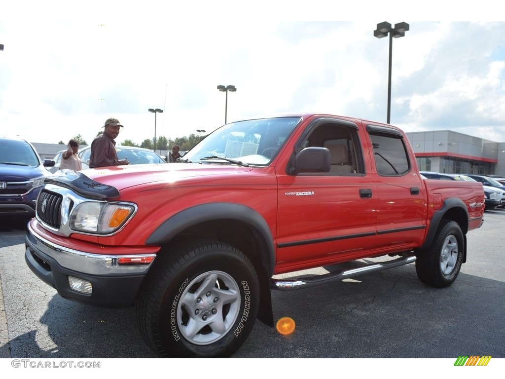 2003 Tacoma V6 Double Cab 4x4 - Radiant Red / Oak photo #7