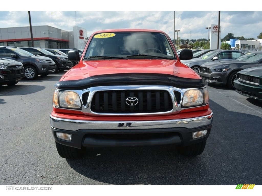 2003 Tacoma V6 Double Cab 4x4 - Radiant Red / Oak photo #24