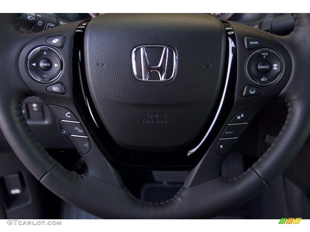2017 Honda Ridgeline RTL-E AWD Black Steering Wheel Photo #116097566
