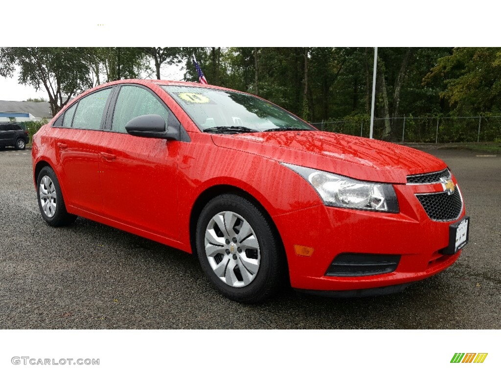2014 Cruze LS - Red Hot / Jet Black/Medium Titanium photo #1