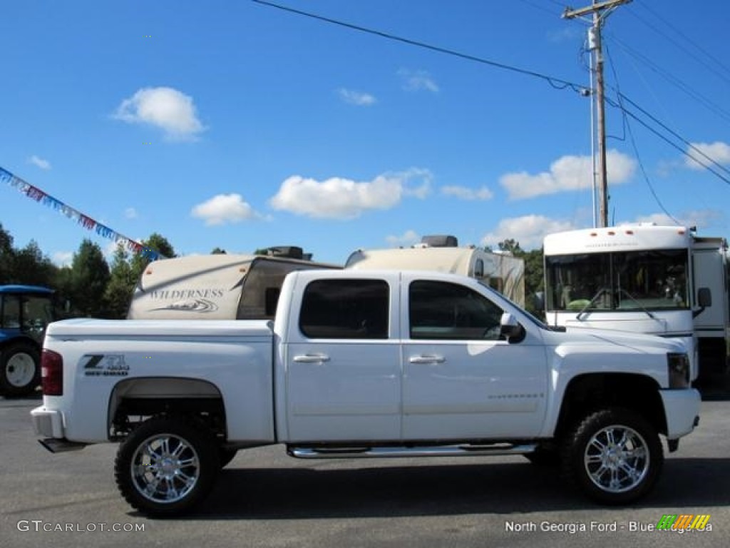 2007 Silverado 1500 LTZ Crew Cab 4x4 - Summit White / Light Titanium/Ebony Black photo #6