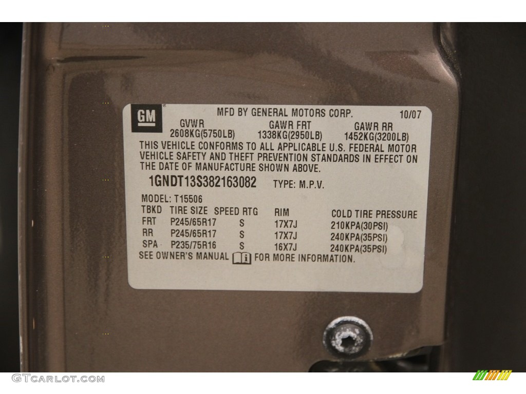2008 TrailBlazer LT 4x4 - Desert Brown Metallic / Ebony photo #15