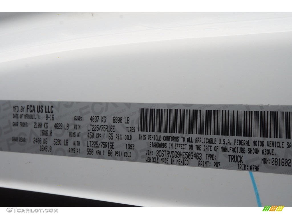 2017 ProMaster Color Code PW7 for Bright White Photo #116119897