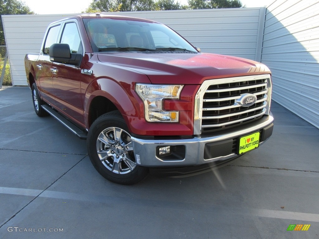 2016 F150 XLT SuperCrew - Ruby Red / Medium Earth Gray photo #2