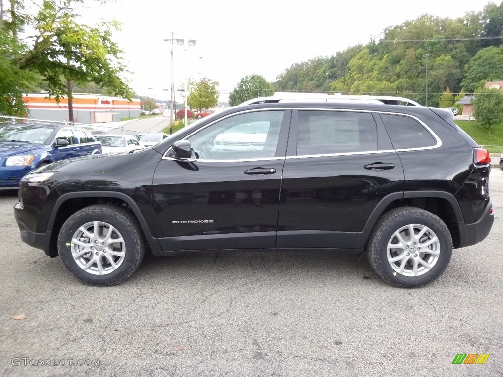 Diamond Black Crystal Pearl 2017 Jeep Cherokee Latitude 4x4 Exterior Photo #116121505