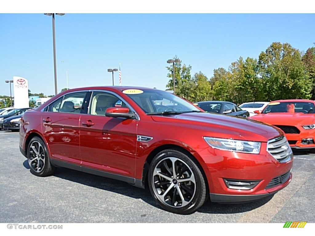 2015 Taurus SEL - Ruby Red Metallic / Dune photo #1