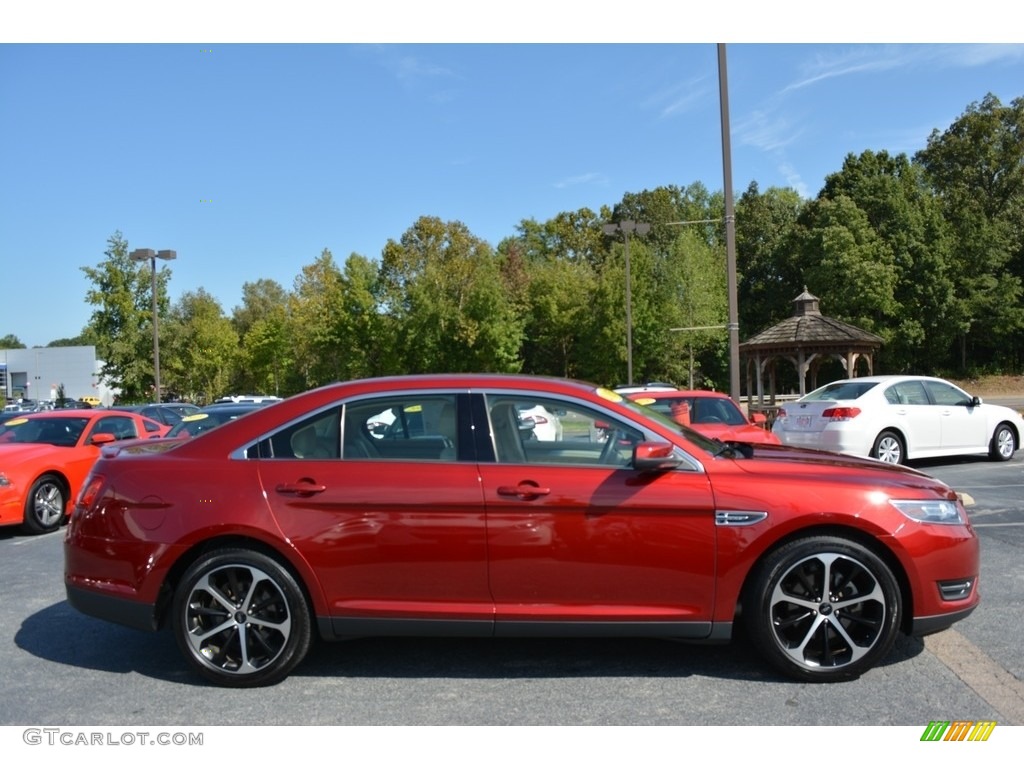 2015 Taurus SEL - Ruby Red Metallic / Dune photo #2