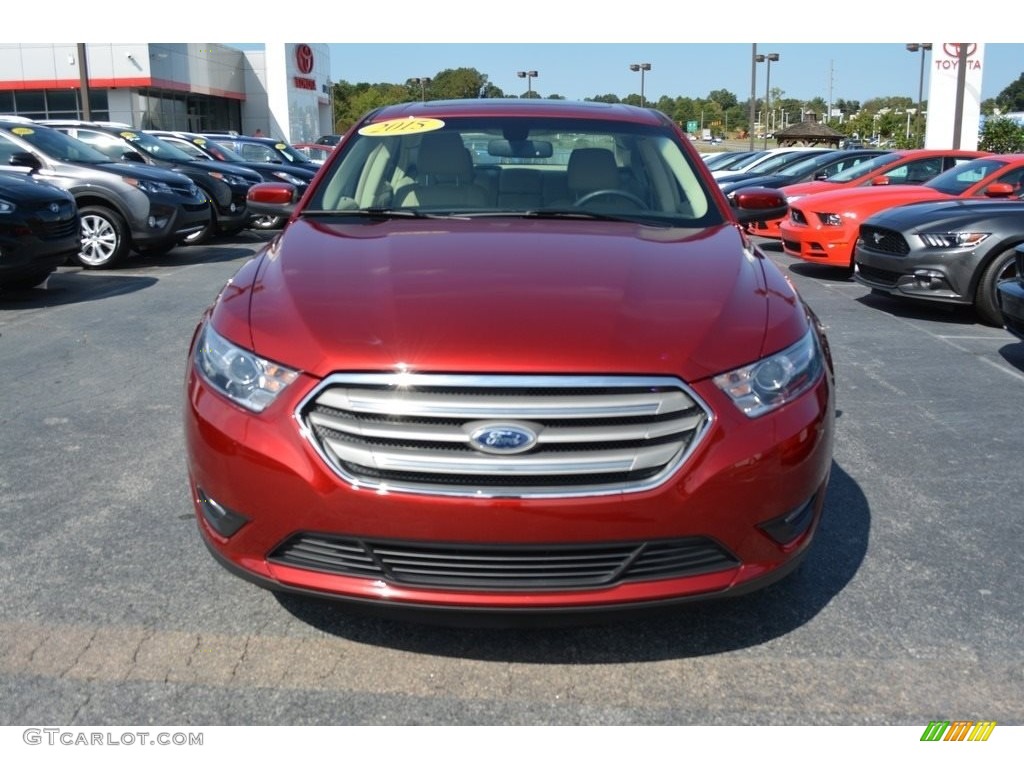 2015 Taurus SEL - Ruby Red Metallic / Dune photo #30