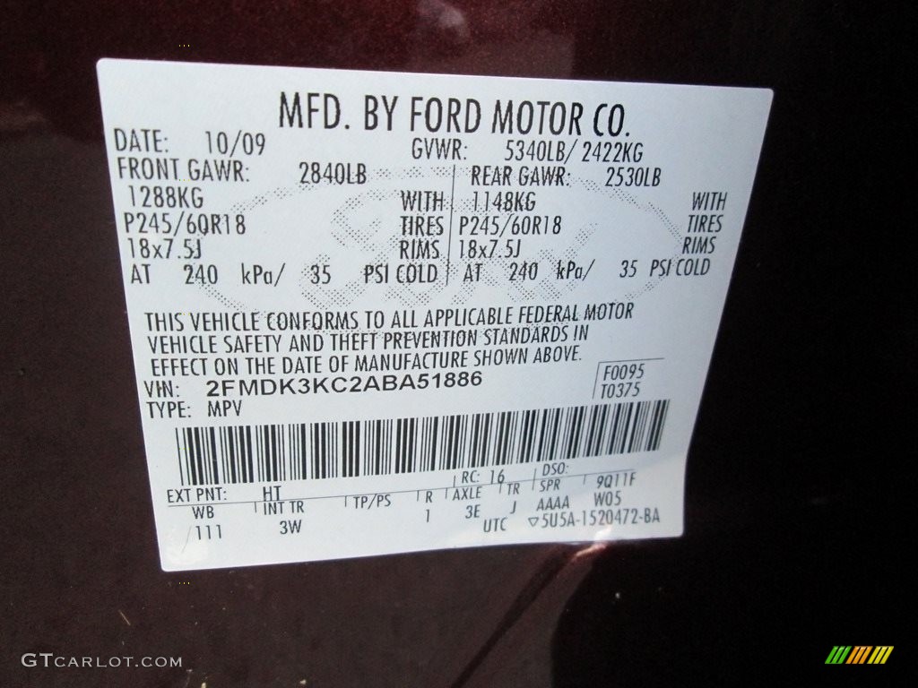 2010 Edge Limited - Cinnamon Metallic / Charcoal Black photo #28