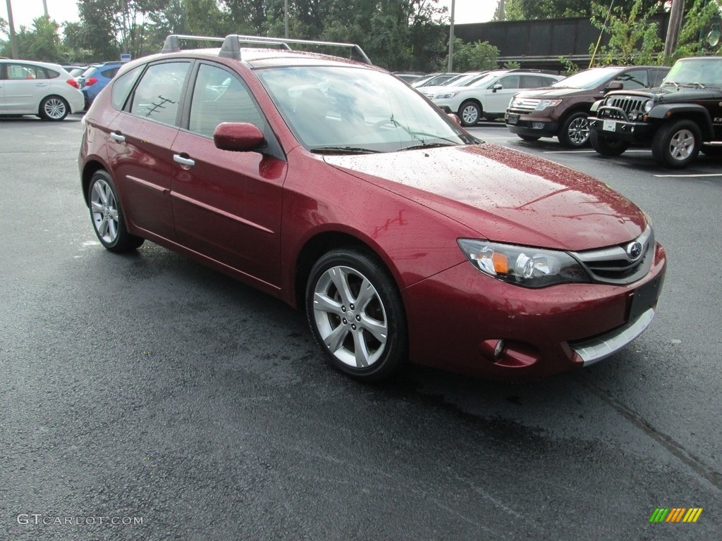 2011 Impreza Outback Sport Wagon - Camellia Red Pearl / Carbon Black photo #4