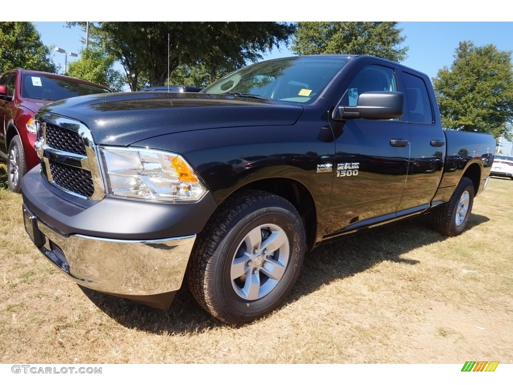 2017 1500 Tradesman Quad Cab - Brilliant Black Crystal Pearl / Black/Diesel Gray photo #1