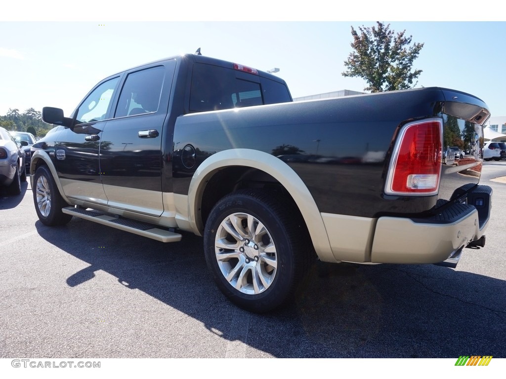 2017 1500 Laramie Longhorn Crew Cab - Brilliant Black Crystal Pearl / Canyon Brown/Light Frost Beige photo #2
