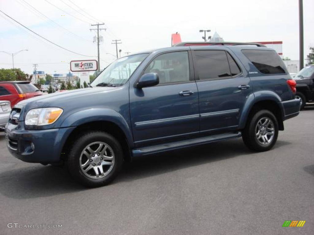 2005 Sequoia Limited - Blue Steel Metallic / Taupe photo #3