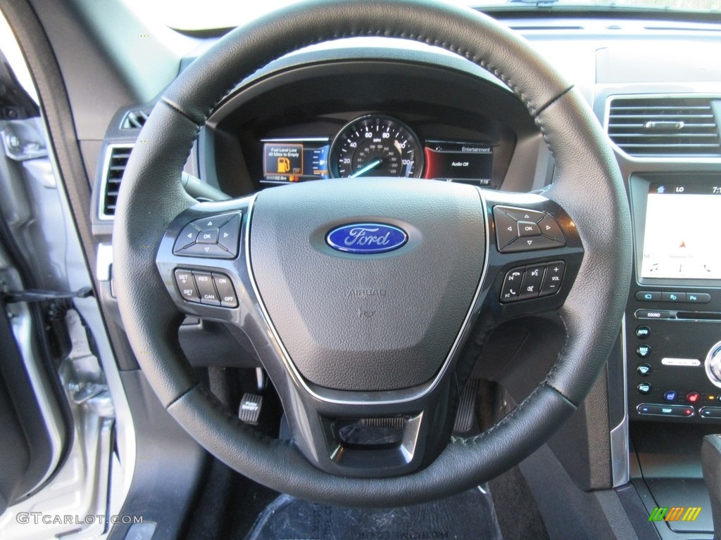 2017 Ford Explorer Limited Ebony Black Steering Wheel Photo #116140502