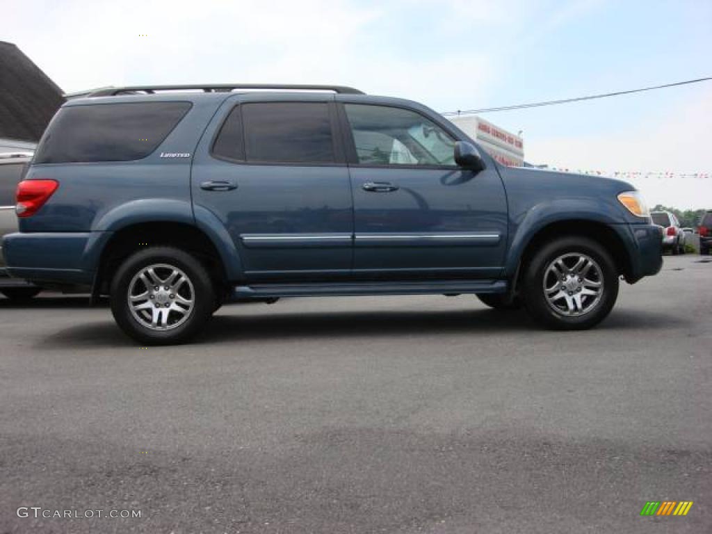 2005 Sequoia Limited - Blue Steel Metallic / Taupe photo #6