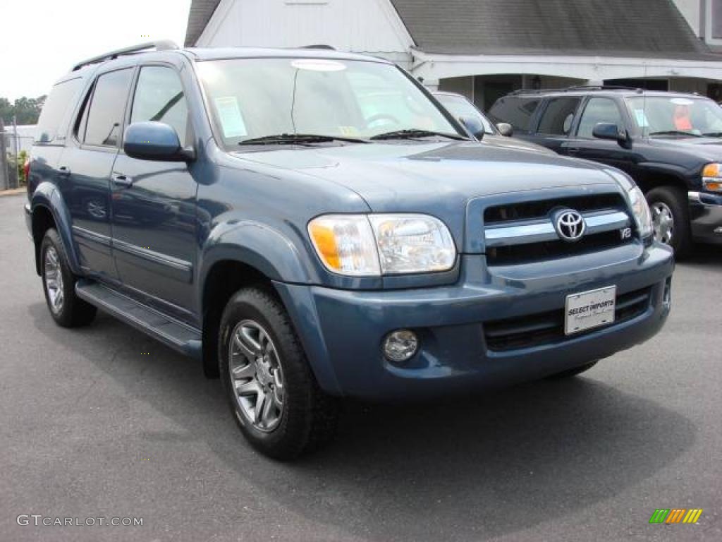 2005 Sequoia Limited - Blue Steel Metallic / Taupe photo #7