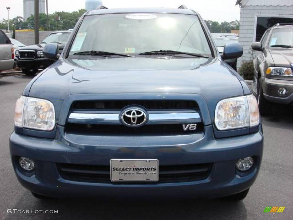 2005 Sequoia Limited - Blue Steel Metallic / Taupe photo #8